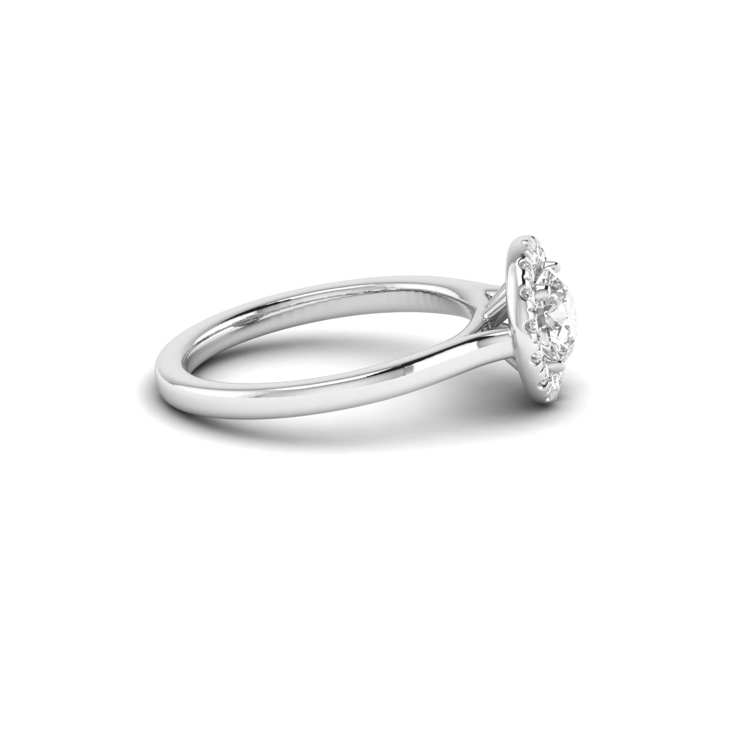 White Gold Studded 1.07 Carat Lab Grown Diamond Ring-F Color VS1 Clarity.